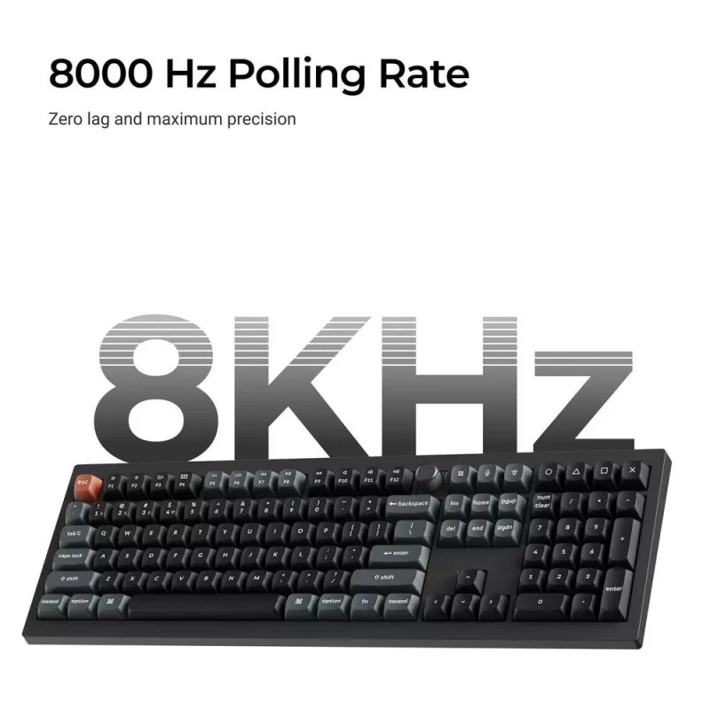 Tastiera meccanica Keychron V6 Ultra 8K – Full-Size 100% QWERTY, Bluetooth, RGB, nero