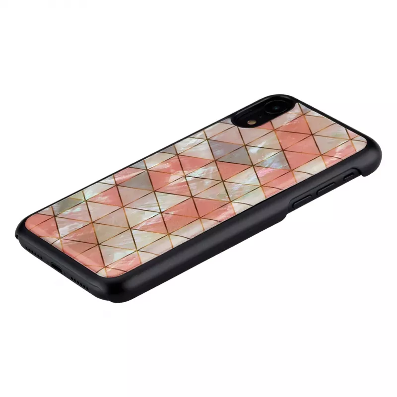 Custodia per cellulare iKins per iPhone XR — motivo diamante, nero