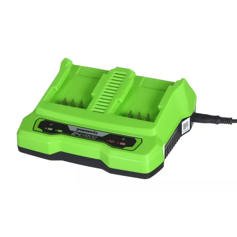 Caricabatterie GreenWorks G24X2UC2 Doppio slot 24V Li-Ion, 4A, 2 celle, ricarica rapida