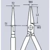 Pinza a becchi lunghi KNIPEX con profili trasversali