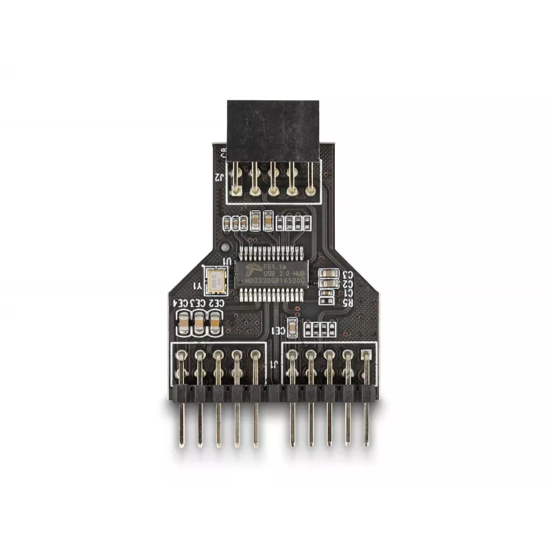 DeLOCK 60045 Adattatore per cavo 9 pin USB 2.0 2 x header 9 pin nero