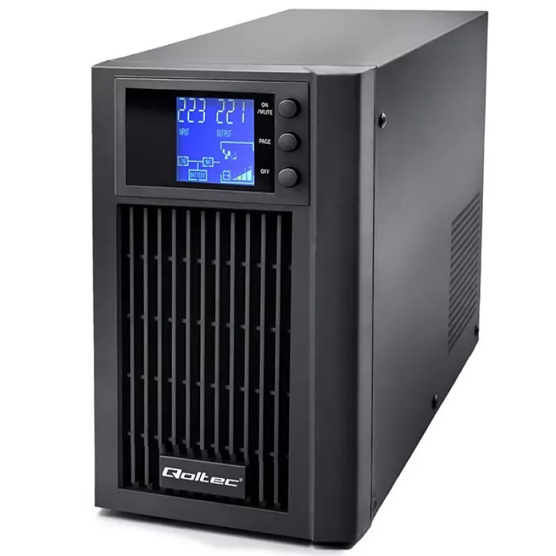 UPS QOLTEC onda sinusoidale pura 3kVA 2400W con AVR e display LCD
