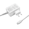 Qoltec 51039 alimentatore 65 W USB-C PD, 5–20,3 V, 2–3,25 A, cavo USB-C integrato, bianco