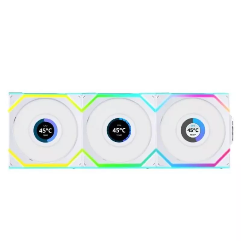 Lian Li UNI FAN SL Wireless 120 ARGB PWM ventola per case, 120 mm, confezione da 3 con controller, bianca