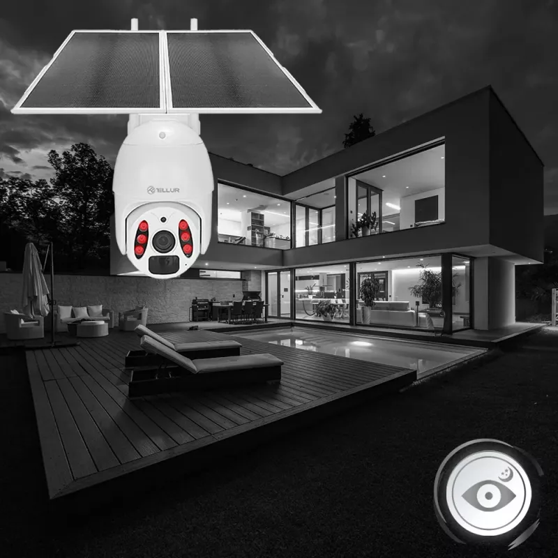 Telecamera di sorveglianza Tellur Smart WiFi Solar Camera P&T 3MP 2K UltraHD