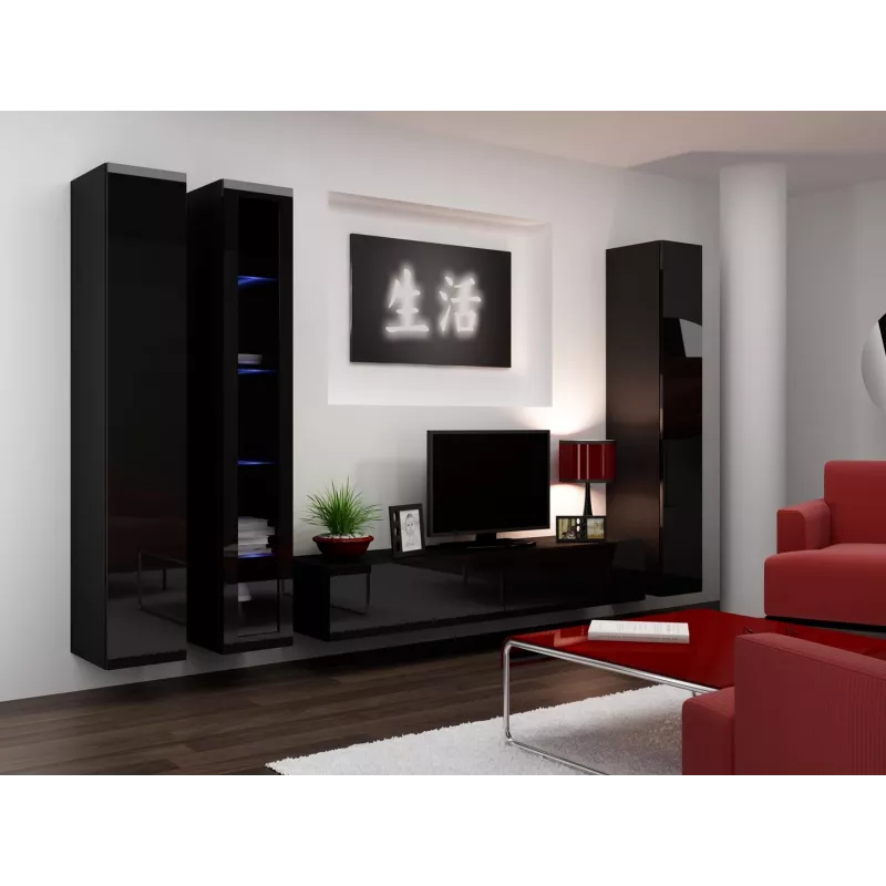 Armadietto chiuso Cama VIGO '180' 180/40/30 nero/nero lucido