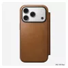 Custodia folio Nomad Modern Leather Folio per iPhone 17 Pro, pelle + alluminio, 6,3 pollici (16 cm), Tan, 3 scomparti per carte