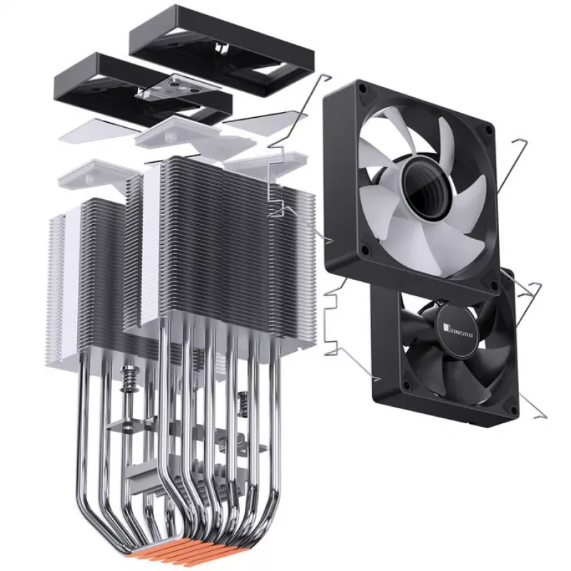 Jonsbo CR-1400 DV2 dissipatore per CPU, ARGB, 2 x 92 mm, nero