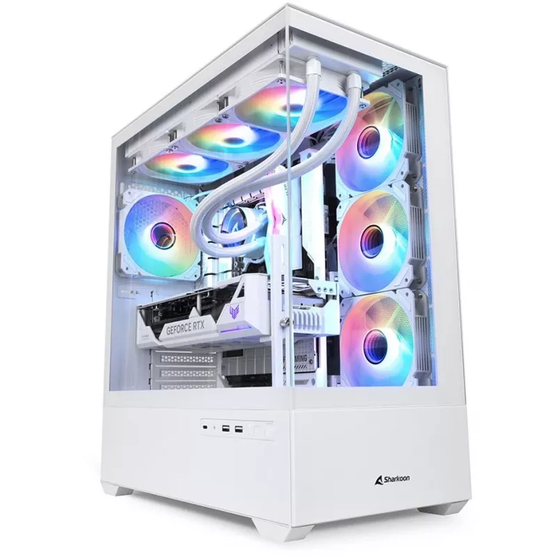 Case PC Sharkoon AK6 RGB, ATX, bianco