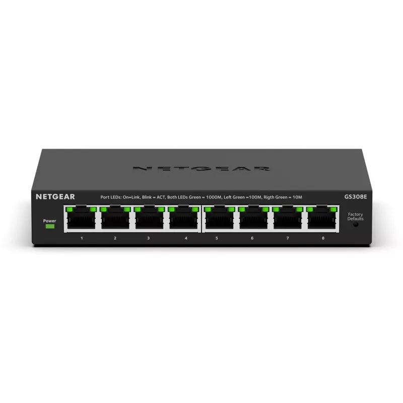 Switch NETGEAR GS308E Managed L2/L3 Gigabit Ethernet (10/100/1000) nero