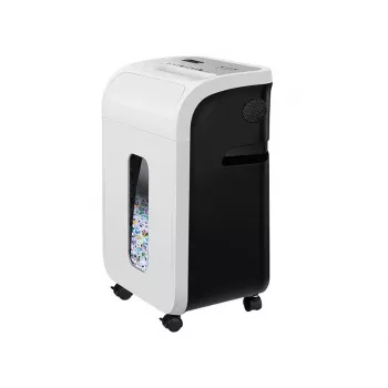 Distruggidocumenti da ufficio TRACER TRANIS47633 bianco — taglio a croce 4x12 mm, capacità 14 fogli, contenitore di raccolta 20 L
