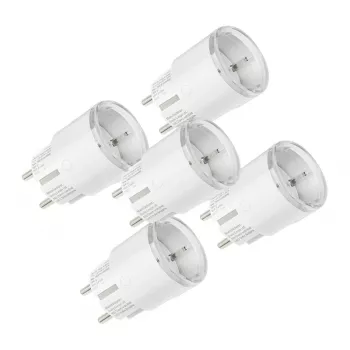 Set prese intelligenti Shelly Plug S MTR Gen3 — 5 pezzi, 12A, bianco