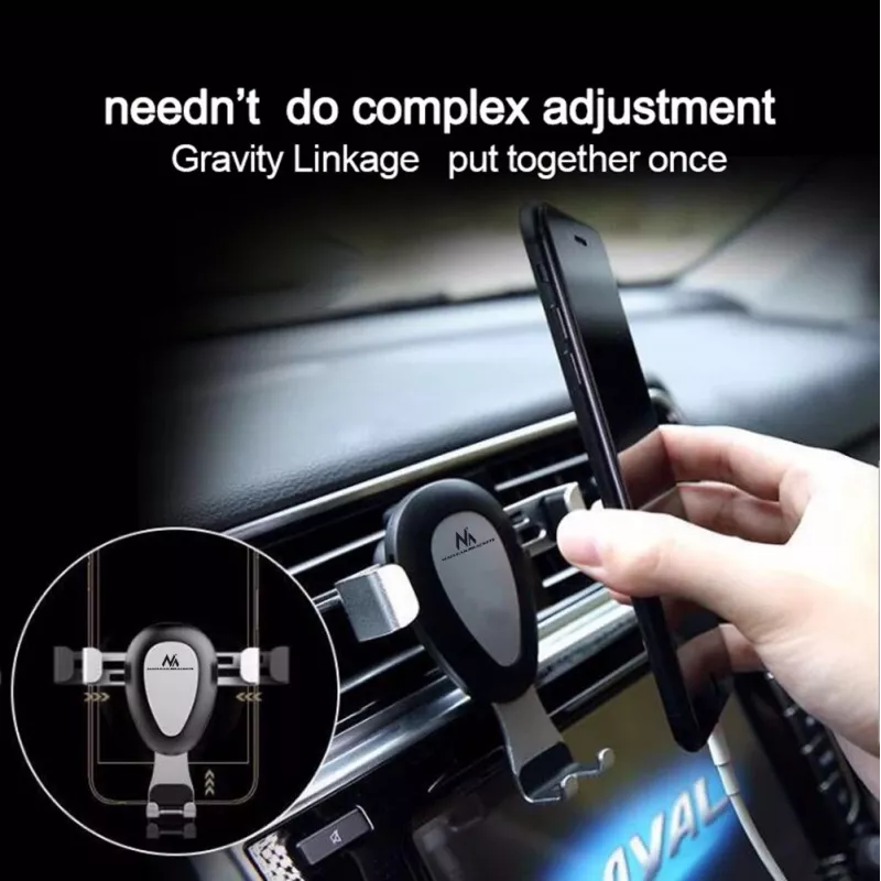 Supporto Maclean per cellulare in auto, universale, per bocchetta di aerazione, Gravity, distanza centrale max 90 mm, MC-324