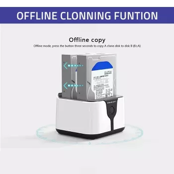 Qoltec 50309 Docking station HDD SSD 2.5 3.5 | SATA III | USB 3.0 | Super Speed 5 Gb/s | con funzione di clonazione