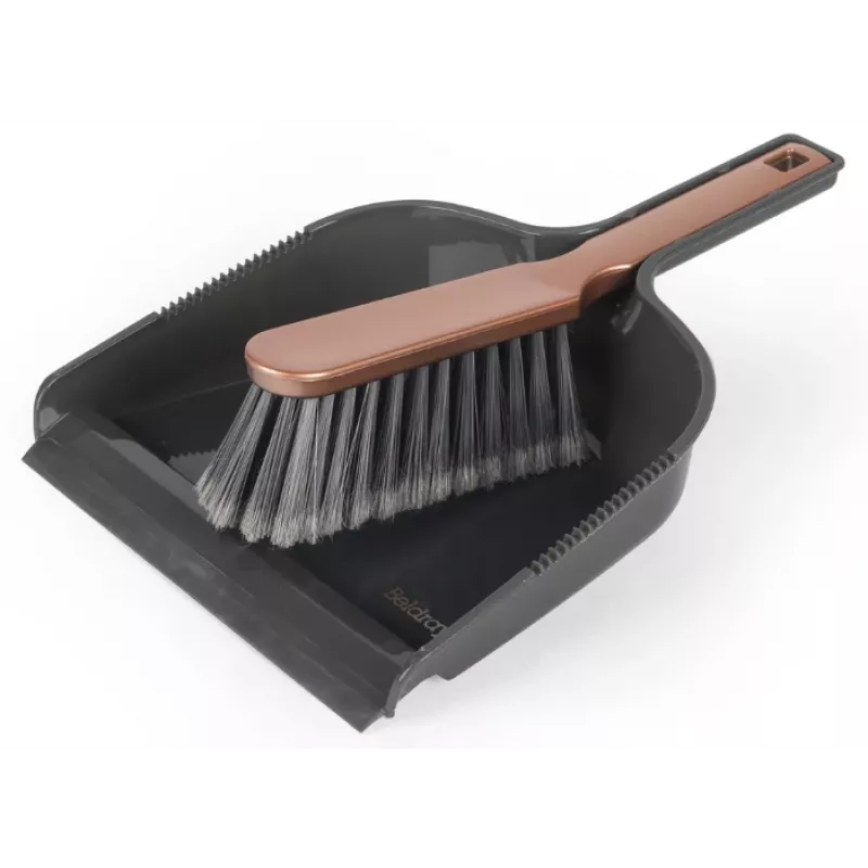 Beldray LA085825EU7 set paletta e spazzola con bordo in gomma, 34 x 22,5 x 6 cm, grigio/oro rosa