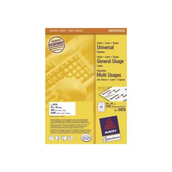 Avery etichette multiuso laser copiatrice inkjet 24 per foglio 70x36mm