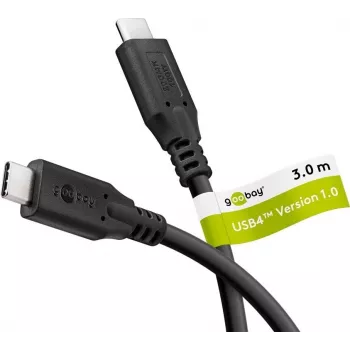 Cavo USB-C Goobay USB4 100 W 20 Gbit/s Power Delivery 3 m - connettore maschio> (74198)