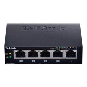 Switch di rete D-Link DGS-1005P/E unmanaged Gigabit Ethernet (10/100/1000) Power over Ethernet (PoE) nero