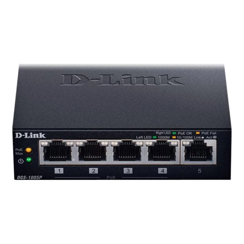 Switch di rete D-Link DGS-1005P/E unmanaged Gigabit Ethernet (10/100/1000) Power over Ethernet (PoE) nero