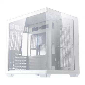 Case per computer DarkFlash B275 (bianco) compatibile Mid-Tower ATX, I/O frontale, vetro temperato