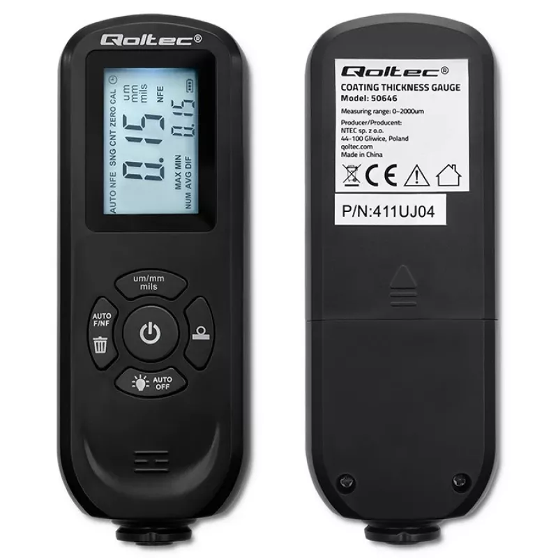 Misuratore di spessore di rivestimento QOLTEC 50646 LCD 0–2000 µm