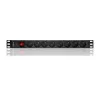 Qoltec 53996 ciabatta per RACK 19 | 1U | 16A | PDU | 8xFRANCESE | 2m