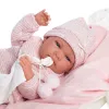 Bambola 73860 bambola neonata Nica su coperta rosa 38 cm Llorens