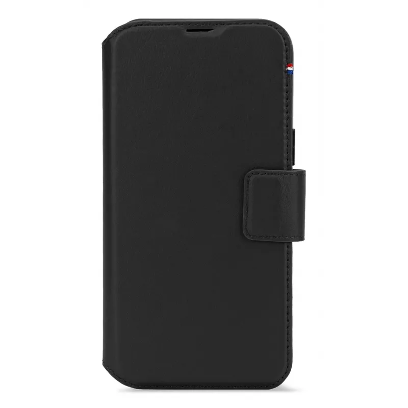 Custodia in pelle per iPhone 16, nero