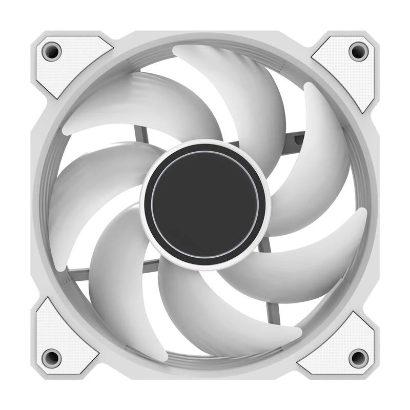 Ventola di raffreddamento Darkflash DR08 (bianco) — ventola per case/CPU, modello DR08 bianco, singola ventola da 120 mm