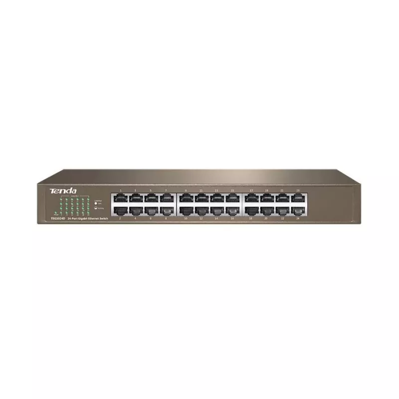 Switch non gestito TENDA TEG1024D 24 porte Gigabit Ethernet, 48 Gbps, tabella MAC 8000, blu