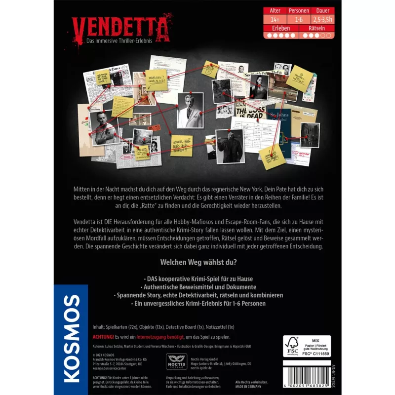 Masters of Crime: Vendetta, gioco da tavolo