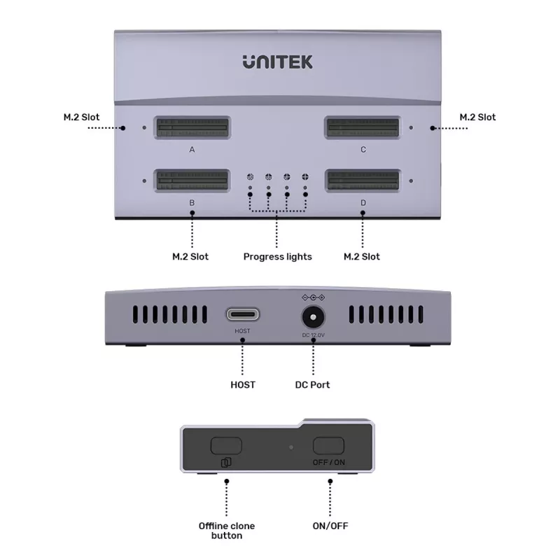 Docking station USB4 4 slot M.2 SSD