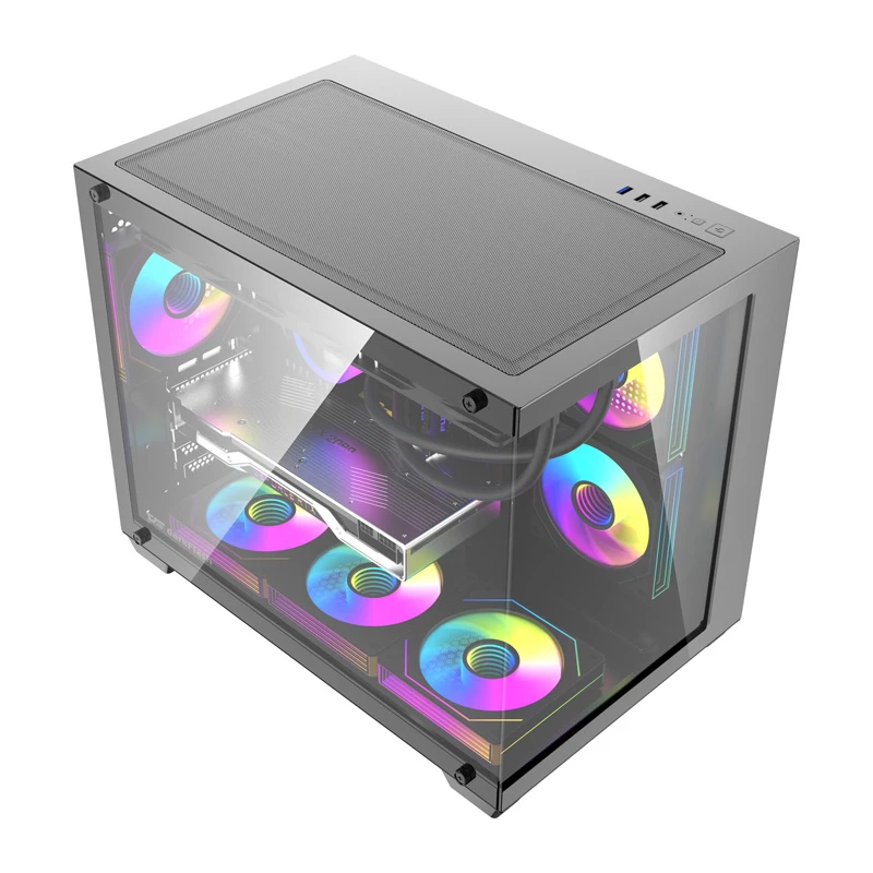 Case per computer DarkFlash B275 PRO (nero) con 6 ventole preinstallate