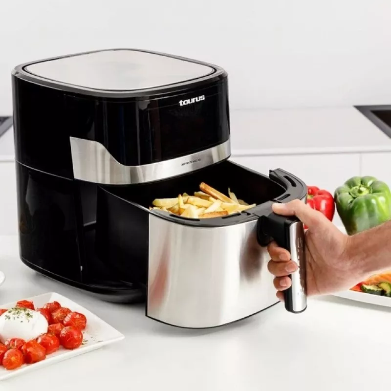 Friggitrice ad aria Taurus Air Fry 7S 1600W 6,5L, acciaio inox, 8 programmi, 80–200°C, comandi touch