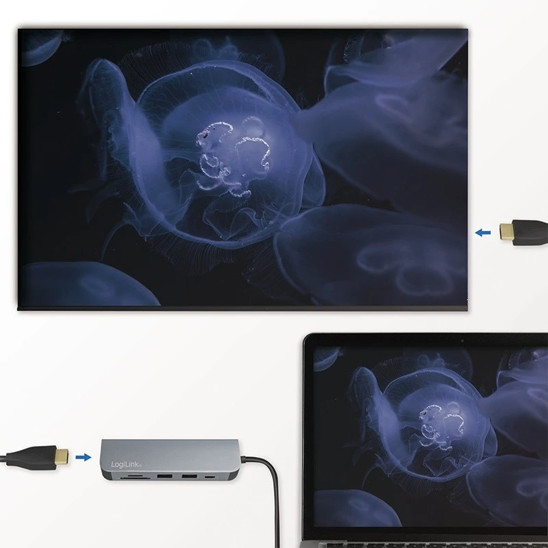 LogiLink UA0343 hub multiporta USB-C alluminio USB 3.2 2nd Gen Mult