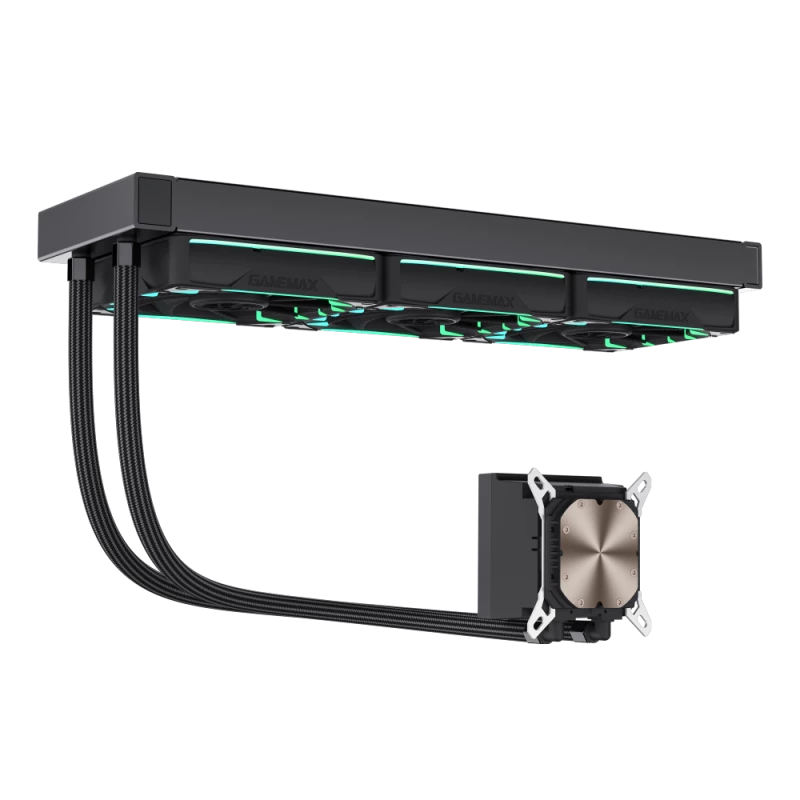 Gamemax | Dissipatore a liquido per CPU | HAILSTORM 360 LCD | nero