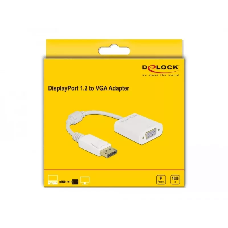 Adattatore DisplayPort 1.2 connettore maschio su VGA connettore femmina DeLOCK 61007