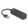 Hub USB DeLOCK 64334 Type-A 480 Mbit/s nero