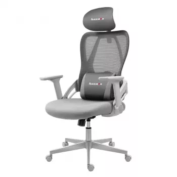 Sedia gaming huzaro Combat 2.7 — sedia gaming ergonomica in tessuto, grigia, schienale in mesh, regolabile in altezza, meccanismo reclinabile, 120 kg max.