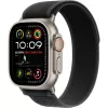 Cinturino Apple 49mm nero Trail Loop M/L finitura titanio naturale