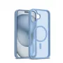 Custodia Crong Hybrid Matte Magnetic MagSafe per iPhone 17 — blu traslucido, PC+TPU