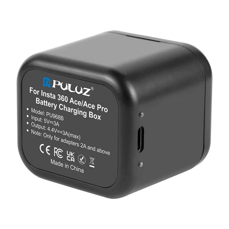 Custodia per caricabatterie e schede di memoria Puluz per Insta360 Ace / Ace Pro / Ace Pro 2 PU968B – accessorio per conservazione e ricarica