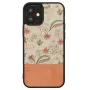 Custodia protettiva Man and Wood per iPhone 12 mini — fiore rosa su nero