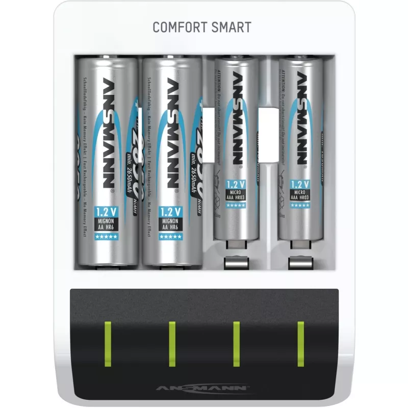Caricabatterie Ansmann Comfort Smart per batterie domestiche USB