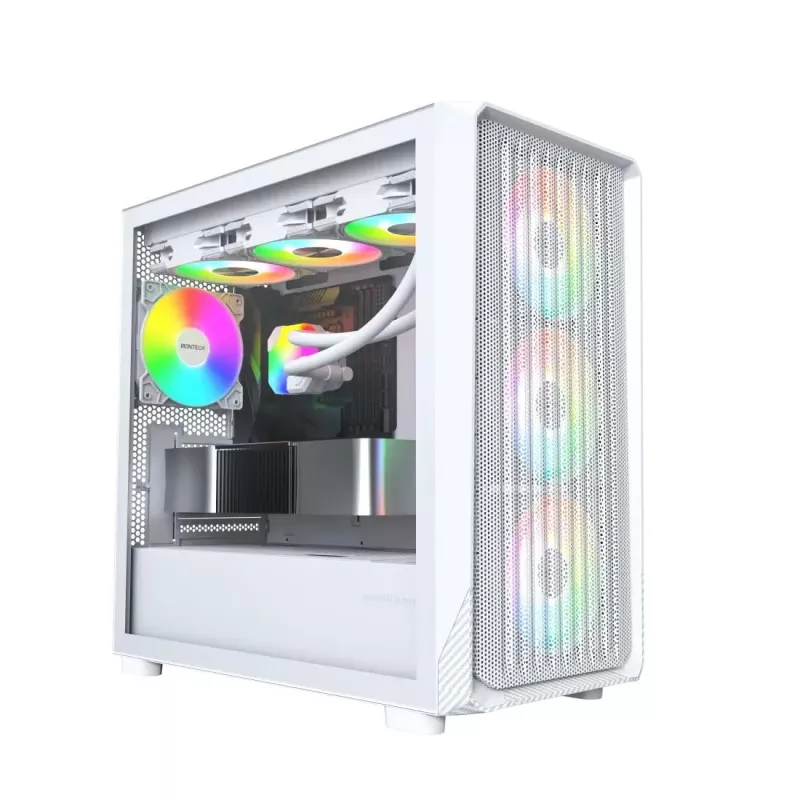 Case PC Montech X5M (W) Micro Tower, bianco — Micro-ATX/Mini-ITX, supporta alimentatori ATX, 3x120 mm anteriori, 1x120 mm posteriori, 2 alloggiamenti 3,5 inch, 4 alloggiamenti 2,5 inch