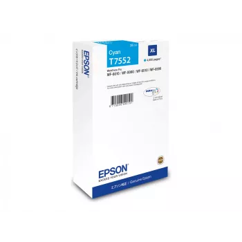 Cartuccia d'inchiostro Epson C13T75524N (originale, XL alta capacità) ciano per serie WF-8XXX