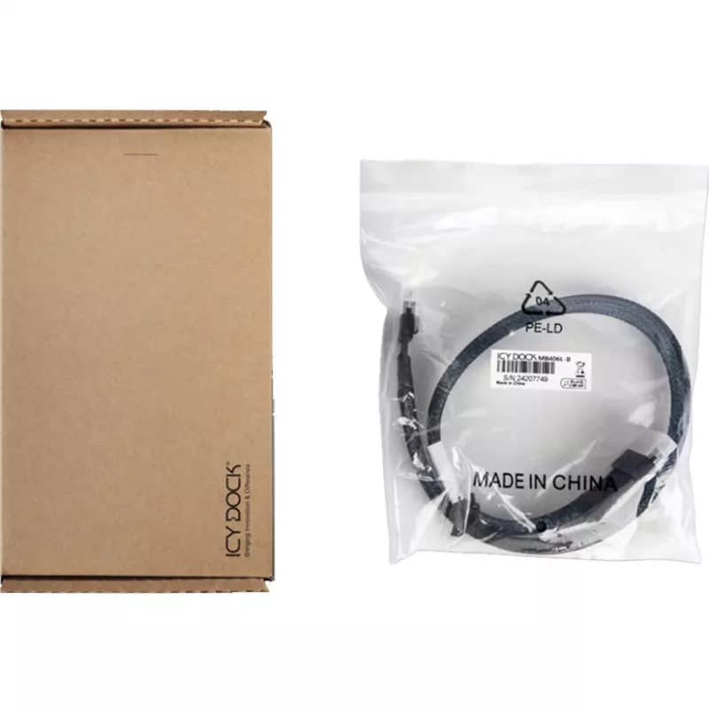 ICY DOCK MB406L-B cavo SlimSAS 8i SFF-8654 a SlimSAS 8i SFF-8654, 0,5 m, nero