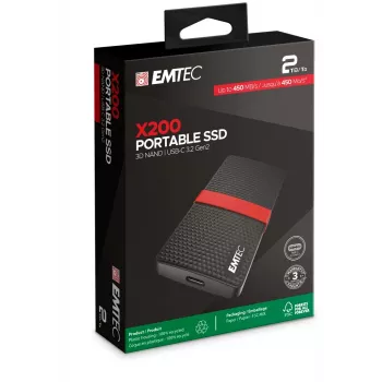 SSD Emtec 2 TB nero USB Type-C 3.2 Gen 1 X200