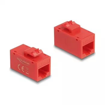 Modulo Keystone DELOCK 90641, design piatto, presa RJ-45, rosso