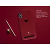 Custodia posteriore con porta carte VixFox per Samsung S9 — cover protettiva rosso rubino con porta carte